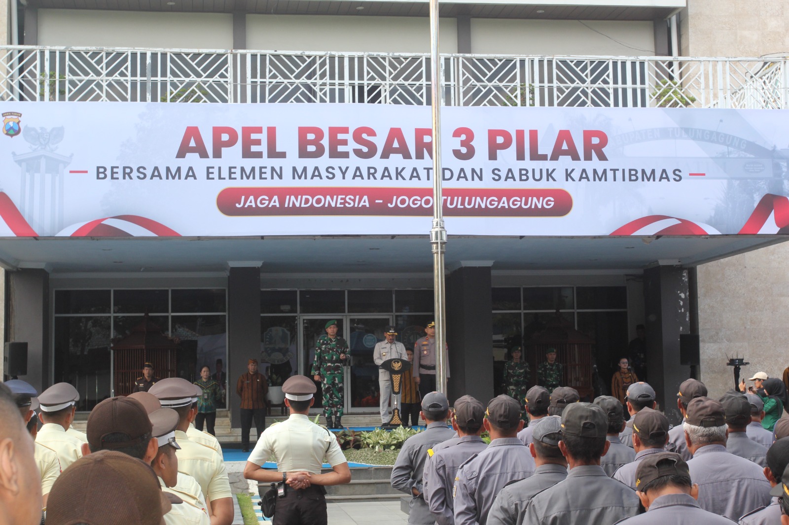 Hadiri Apel Besar 3 Pilar, Dandim Tulungagung Tegaskan Pentingnya Sinergi Jaga Kondusivitas Wilayah